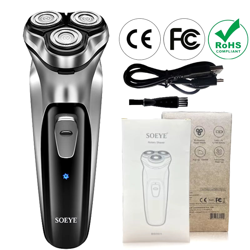 Men'S Electric Shaver for Men Shaving Machine  Beard Trimmer 3D Floating Blade Washable USB Recharge Hair Cutting Machine