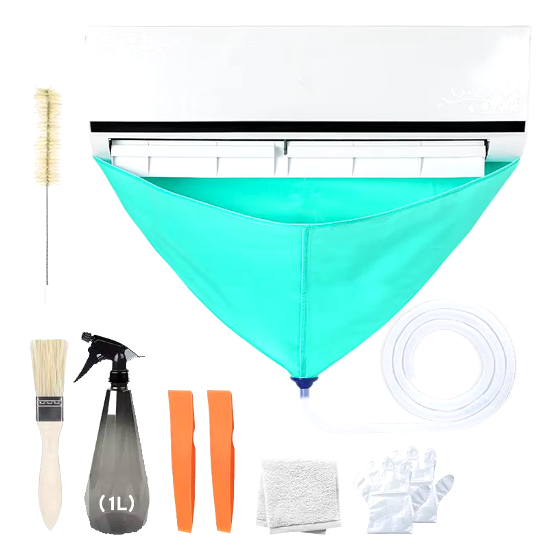 Air Conditioning Cleaning Kit Leak-Proof Cover Full Set of Air Conditioner Cleaner with Water Pipe Disassembly-Free Clean Tools