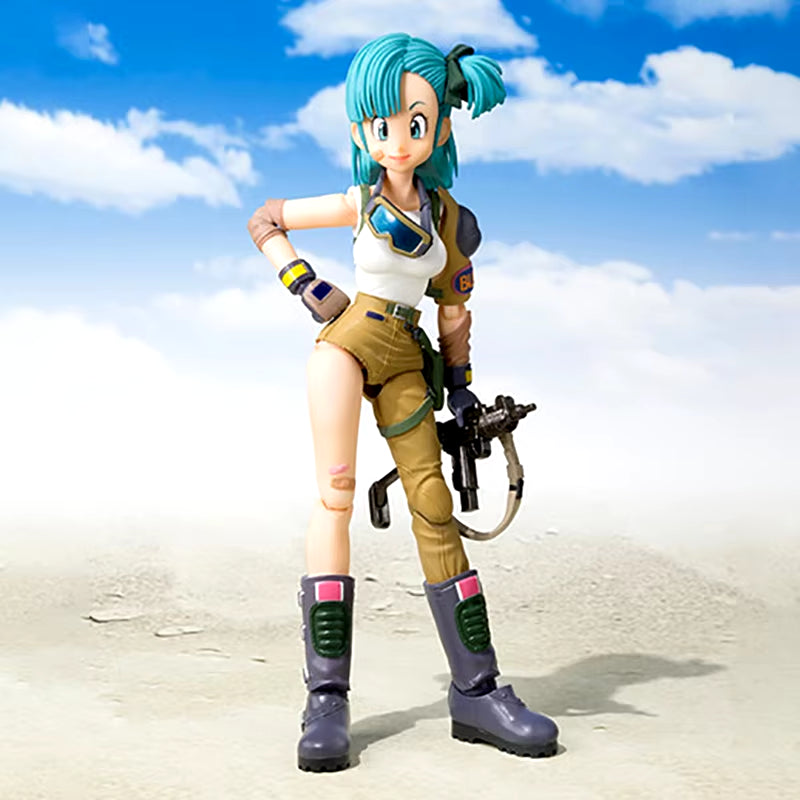 13.5Cm Anime Dragon Ball Figures Bulma Goku Action Figure Movable PVC Collection Doll SHF Childhood Son Goku Figurine Model Toys