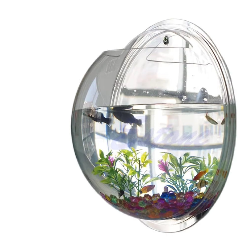 Wall Mounted Acrylic Fish Bowl Transparent Wall Hanging Fish Tank Wall Mounted Aquarium Wall Plant Pot Planter