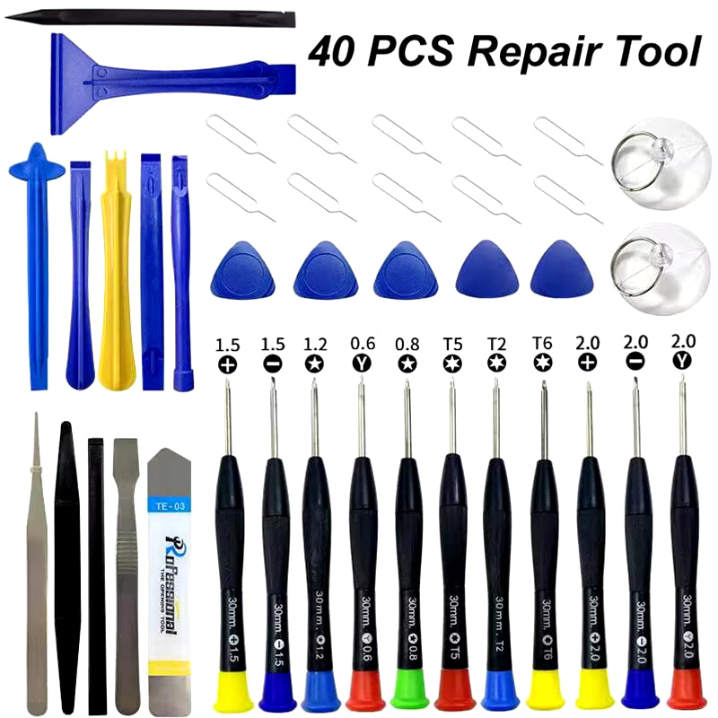 40 in 1 Mobile Phone Repair Tools Disassemble Repair Set for Iphone Screwdriver Combination Skid Multi Function Disassembly Kit