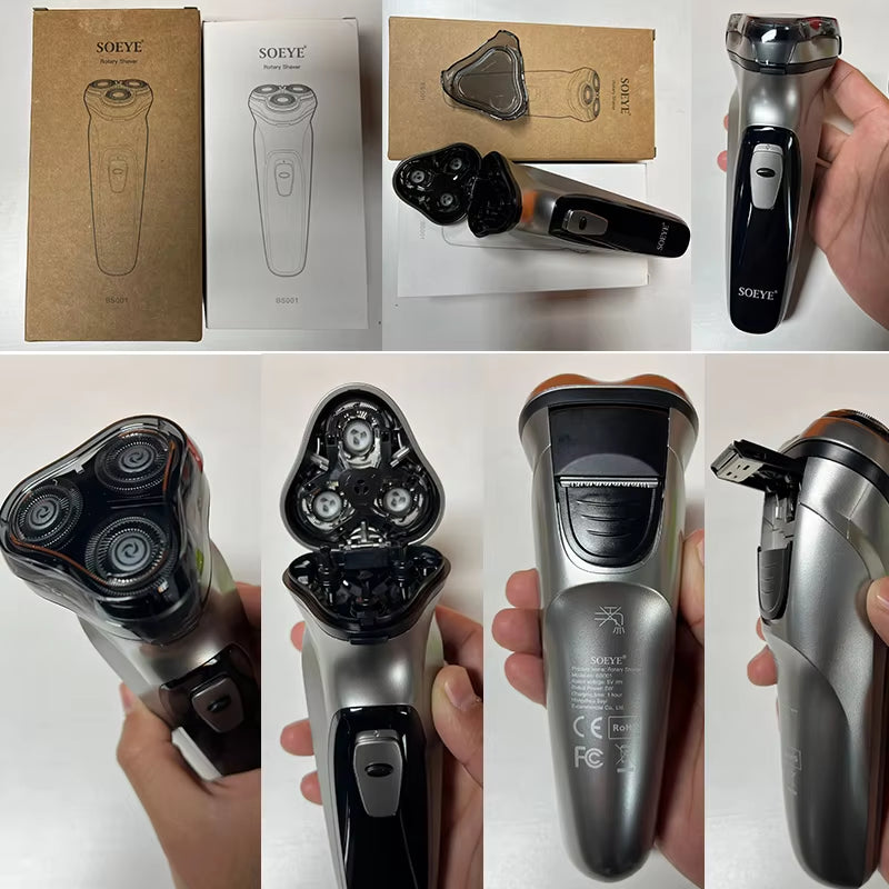 Men'S Electric Shaver for Men Shaving Machine  Beard Trimmer 3D Floating Blade Washable USB Recharge Hair Cutting Machine