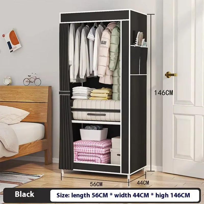 Simple Cloth Wardrobe Enlarged Open Closet Large Capacity Portable Folding Cupboard Organizer Dustproof Clothing Storage Shelves