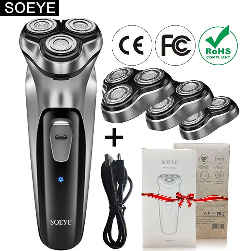 Men'S Electric Shaver for Men Shaving Machine  Beard Trimmer 3D Floating Blade Washable USB Recharge Hair Cutting Machine