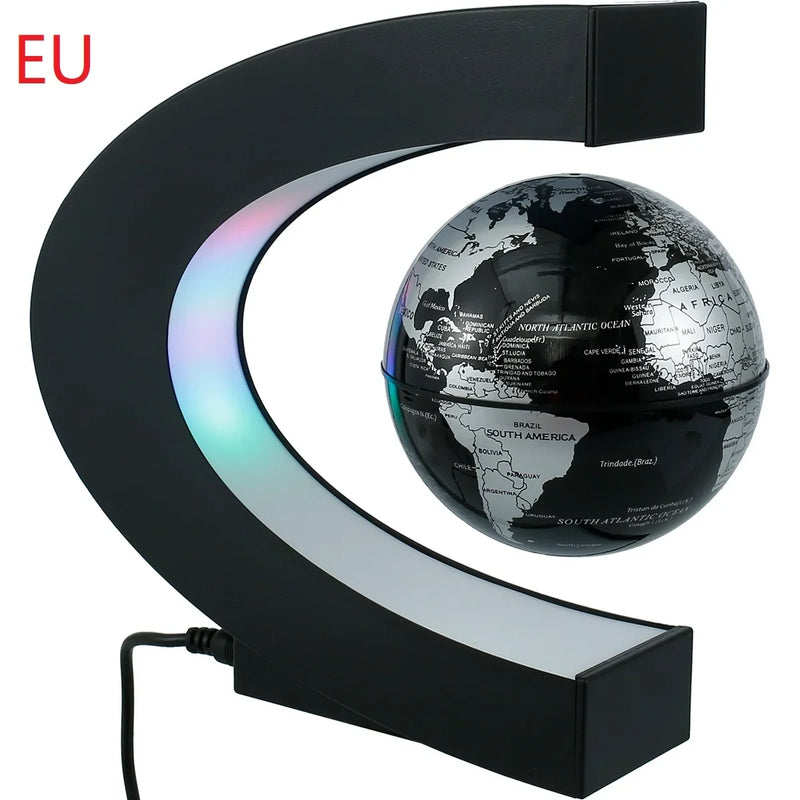 Magnetic Levitation Ball LED Rotating Earth Floating Light O/C Shaped Bedside Lamp Novel Birthday Gift