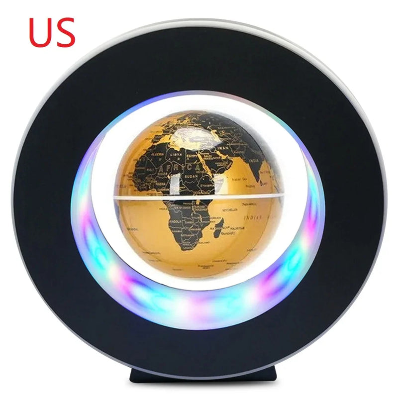 Magnetic Levitation Ball LED Rotating Earth Floating Light O/C Shaped Bedside Lamp Novel Birthday Gift