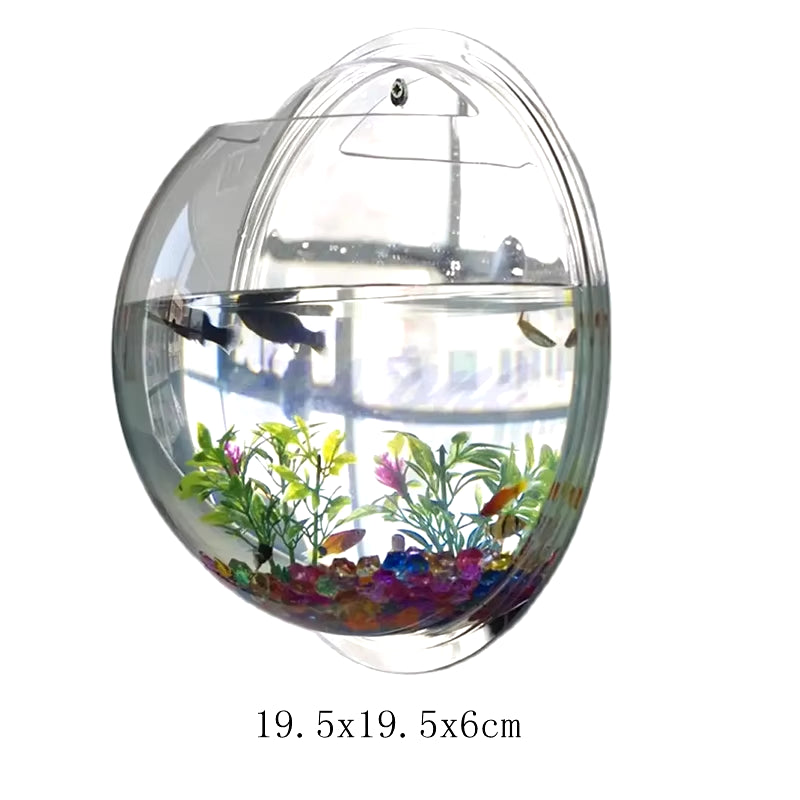 Wall Mounted Acrylic Fish Bowl Transparent Wall Hanging Fish Tank Wall Mounted Aquarium Wall Plant Pot Planter