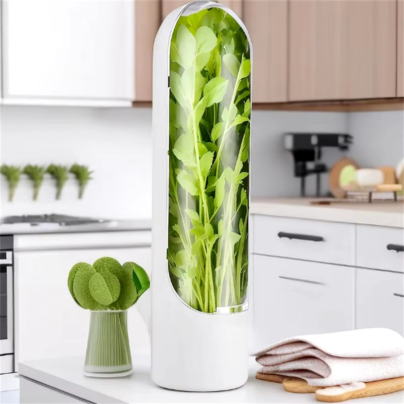 1/2/3/8PCS White Herb Saver Storage Container Fresh Herb Keeper Vanilla Vegetables Fresh Preservation Bottle for Refrigerator