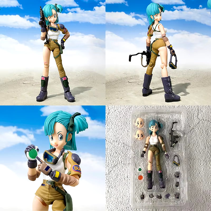 13.5Cm Anime Dragon Ball Figures Bulma Goku Action Figure Movable PVC Collection Doll SHF Childhood Son Goku Figurine Model Toys