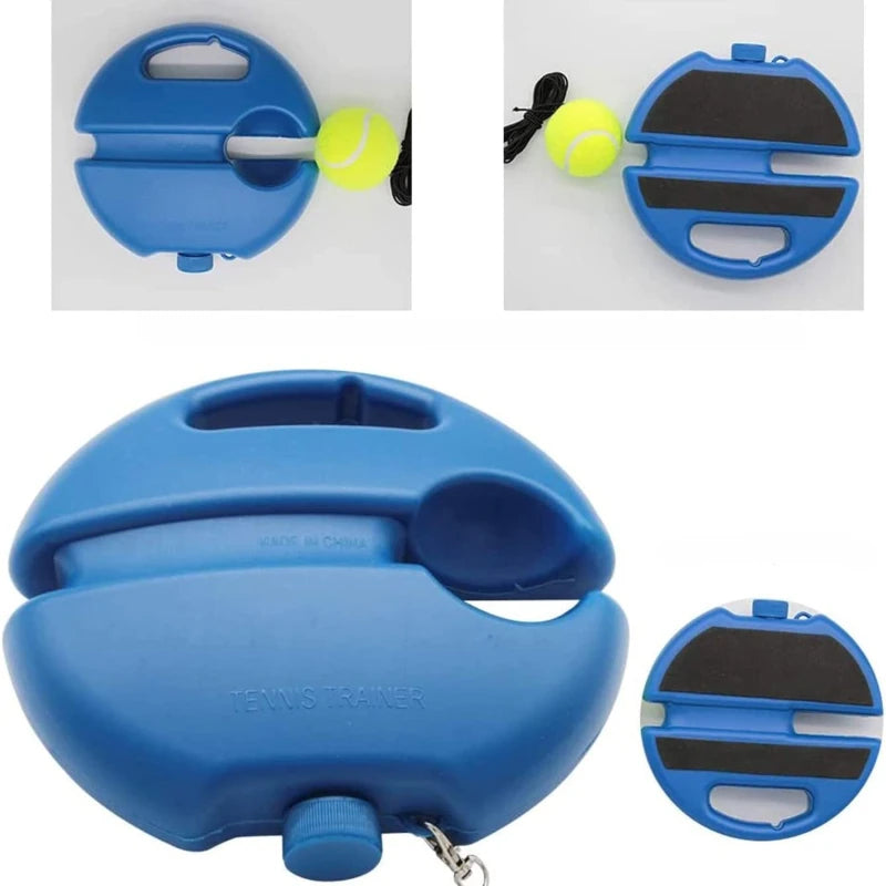 Heavy Duty Tennis Training Aids Base with Elastic Rope Ball Practice Self-Duty Rebound Tennis Trainer Partner Sparring Device